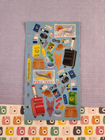 Vintage Stickopotamus "World Travel" Binder Sticker Sheet, Unused