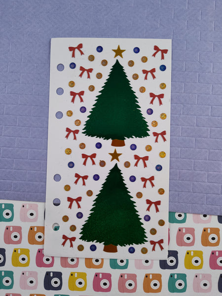 Vintage Stickopotamus "Christmas Trees" Shimmer Shiny Binder Full Sticker Sheet