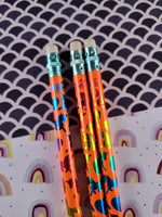 Vintage 80's/90's Lisa Frank Pencil Set of 3, Unsharpened/Unused (Orange)