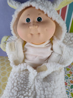 Vintage 1982 Cabbage Patch Doll w/Lamb Sheep Onesie Costume Baby Boy, Nice & Clean