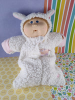 Vintage 1985 Cabbage Patch Doll w/Lamb Sheep Onesie Costume Baby Girl, Nice & Clean