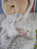 Vintage 1985 Cabbage Patch Doll w/Lamb Sheep Onesie Costume Baby Girl, Nice & Clean