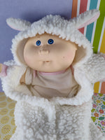 Vintage 1985 Cabbage Patch Doll w/Lamb Sheep Onesie Costume Baby Girl, Nice & Clean