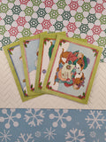 Vintage Christmas Current, Inc. Merry Mice Blank Greeting Cards, Set/4 LIKE NEW