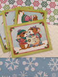 Vintage Christmas Current, Inc. Merry Mice Blank Greeting Cards, Set/4 LIKE NEW