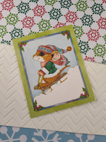 Vintage Christmas Current, Inc. Merry Mice Blank Greeting Cards, Set/4 LIKE NEW