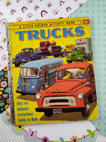 Vintage 1950's Hardcover Little Golden Activity Book "Trucks"