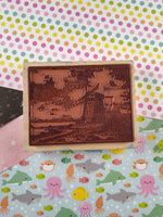 Vintage PSX K-2135 Countryside Windmill Wooden Stamp Block