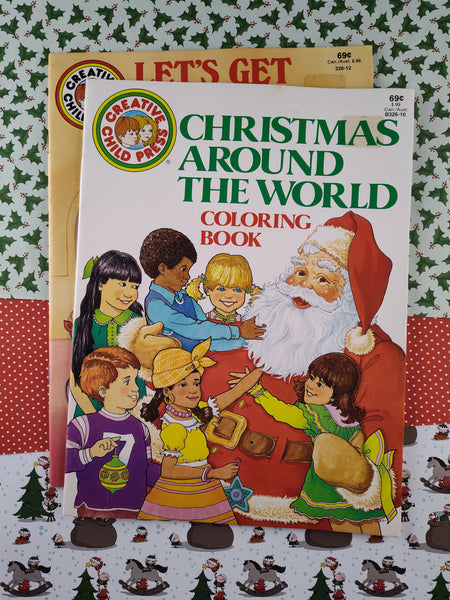 Vintage 1986 Creative Child Press Christmas Coloring Book Set/2, Unused