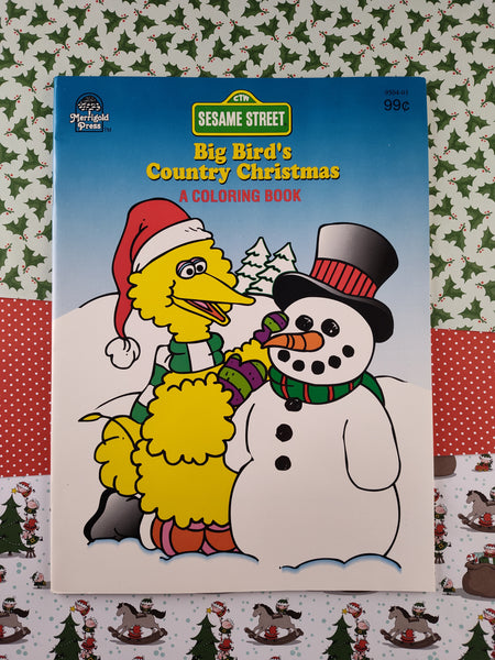 Vintage 1986 Merrigold Press Sesame Street Big Bird's Country Christmas Coloring Book