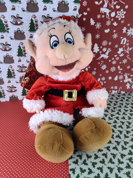 Vintage Disney Store Santa Helper, Dopey Snow White Christmas Plush NWT