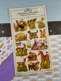 Vintage Selbstklebende Glanzbider Selfadhesive Scarp Pictures Stickers Farm Animals New & Sealed