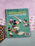 Vintage 1974 Little Golden Book: Walt Disney's Mickey Mouse and the Great Lot Plot Hardcover