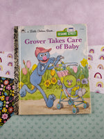 Vintage 1993 Little Golden Book: Grover Takes Care of Baby Hardcover