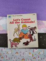 Vintage 1979 Tell-A-Tale Book, Let's Count All the Animals! Hardcover