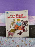 Vintage 1979 Tell-A-Tale Book, Let's Count All the Animals! Hardcover