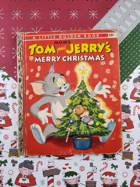 Vintage 1954 Little Golden Book: MGM's Tom and Jerry's Merry Christmas Hardcover