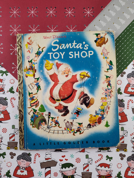 Vintage 1950 Little Golden Book: Santa's Toy Shop Hardcover