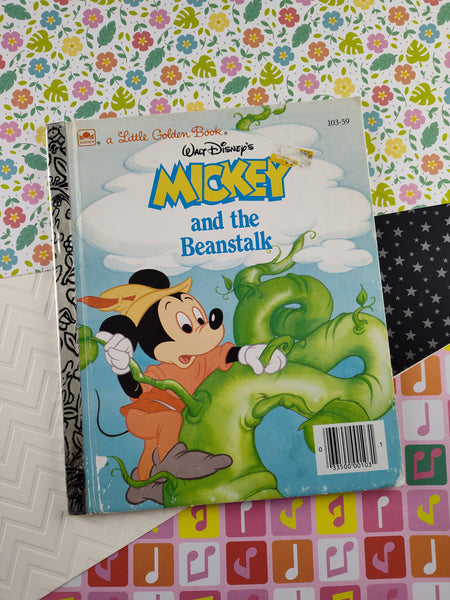 Vintage 1988 Little Golden Book: Walt Disney's Mickey and the Beanstalk Hardcover