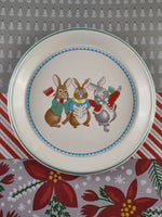 Vintage Mikasa Do-Re-Mi Christmas Wintry Children's Bowl & Plate Set, Like New