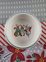 Vintage Mikasa Do-Re-Mi Christmas Wintry Children's Bowl & Plate Set, Like New