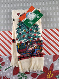 Vintage Montgomery Ward Christmas Tree Presents 100% Cotton Guest Hand Towel NWT