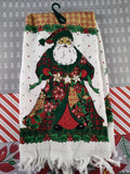 Vintage Montgomery Ward Christmas Santa Claus Saint Nick Hand Towel NWT