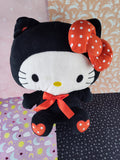 12" Hello Kitty Sanrio 2020 Plush Black Cat Suit Costume Plush Stuffed Animal