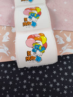 Vintage Smurfs "Be Happy" Sticker, New & Unused/Unpeeled