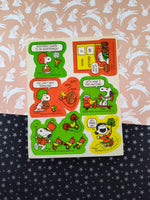 Vintage 1990's Hallmark Peanuts Snoopy Sports Full Sticker Sheet, Clean & Unused