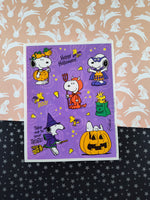 Vintage 1990's Hallmark Peanuts Snoopy Halloween Full Sticker Sheet, Clean & Unused
