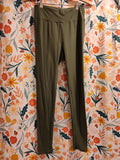 LuLaRoe Women's One Size Leggings Solid Green Olive, Nice & Clean