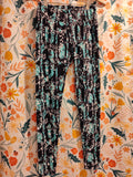 LuLaRoe Women's One Size Leggings Wintery Woods Black Teal White, Like New