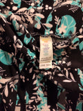 LuLaRoe Women's One Size Leggings Wintery Woods Black Teal White, Like New