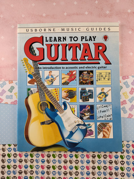 Vintage 1988 Usborne Music Guides, Learn to Play Guitar Softcover Paperback Book, Nice & Clean