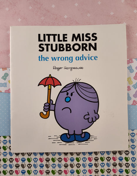 Vintage 1998 Mr. Men, Little Miss Stubborn the Wrong Advice Softcover Paperback Book, Like New