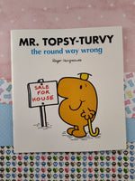 Vintage 1998 Mr. Men, Mr. Topsy-Turvy the Round Way Wrong Softcover Paperback Book, Like New