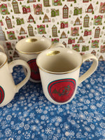 Vintage 1988 Hallmark Special Gifts by Crowning Touch Christmas Horn Mug Set/4, New & Unused