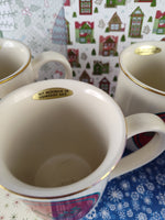 Vintage 1988 Hallmark Special Gifts by Crowning Touch Christmas Horn Mug Set/4, New & Unused