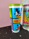 Vintage Tupperware Disney's Mickey Mouse & Daisy Tumbler Set/2 w/Lids