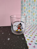 Vintage Disney Magician Mickey 1937 Sturdy Glass Mug Anchor Hocking, 3.5"