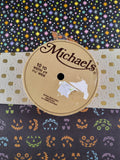 Vintage Halloween Michaels Craft Fabric Ribbon Black Cat Plaid "Superstition", Unused