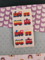 Vintage Sandylion Fuzzy Stickers Toy Trains, 2 Mods Unused