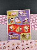 Vintage 1990's Hallmark Peanuts Snoopy Rewards Full Sticker Sheet, Clean & Unused