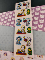 Vintage Sandylion SHINY Peanuts Snoopy Joe Cool Charlie Brown Full Sticker Sheet, Unused