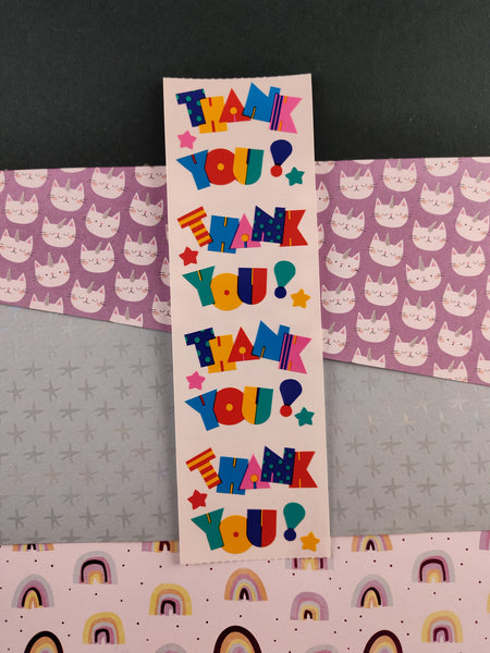 Vintage 1992 Mrs. Grossman's Colorful "Thank You!" Party Full Sticker Sheet, Unused