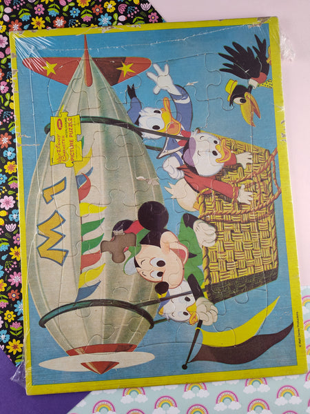 Vintage Walt Disney Jaymar Mickey Mouse Donald Duck Frame-Tray Puzzle, Nice & Clean