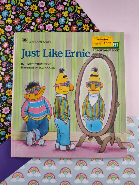 Vintage 1990 Golden Book Sesame Street "Just Like Ernie" Hardcover