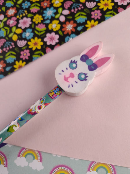 Vintage 1990's Lisa Frank Easter Bunny Pencil, Unsharpened w/Eraser