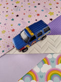 Vintage 1997 Matchbox, Diecast '97 Chevy Tahoe Benjamin Electric Blue Van